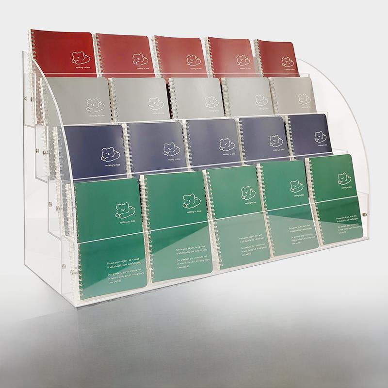 亚克力本册架文具店陈列货架超市收纳展示阶梯置物本子本册展示架
