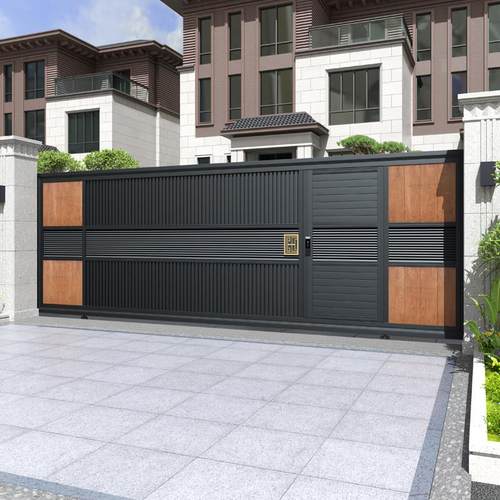 铁艺庭院大门铝艺别墅户外电动车库门现代简约农村自建房院子门