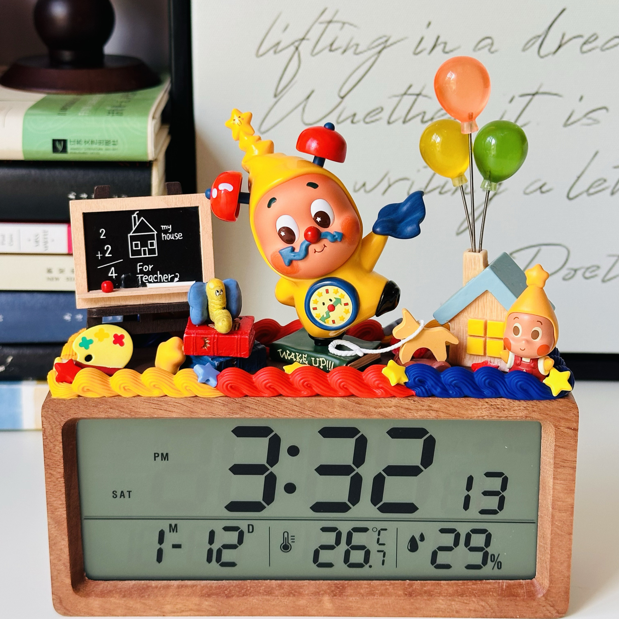 正版123星星人盲盒DIY奶油胶时钟