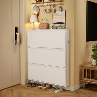 超薄钢制鞋柜家用门口楼道大容量铁皮柜收纳入户玄关多功能翻斗柜