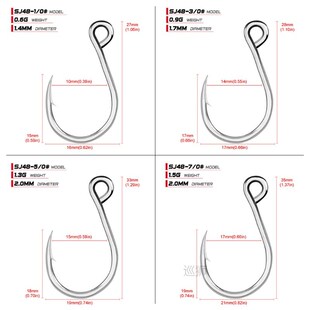 极速PROBEROS 2#4#6#10110 High Carbon Steel Jigging Hook Ji