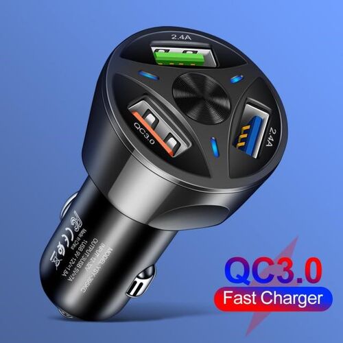 极速Car Mobile Phone Charger Adapter QC3.0 USB Charger For I