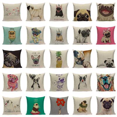 极速Pug Home Decorative Sofa Camping Cushions Animal Throw P