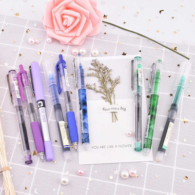 极速*6PCS/7PCS/set Rollerball Pens 0.5mm Big Capacity Ink Ge