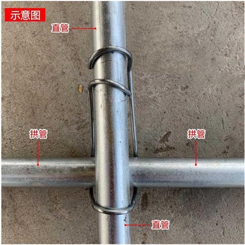 包邮温室大棚骨架配件压顶簧钢丝夹热浸镀锌加粗钢管卡扣顶弹簧卡