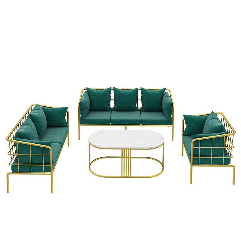 会客沙发茶几组合办公室接待洽谈卡座休息区小户型客厅简约软沙发