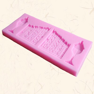 极速Fondant DIY Silicone Mold Vintage Wooden Door Luxury Cho