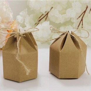 极速50 package lantern hex Paper box Kraft set pcs cardboard