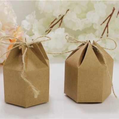 极速50 pcs/set Kraft Paper package cardboard box lantern hex