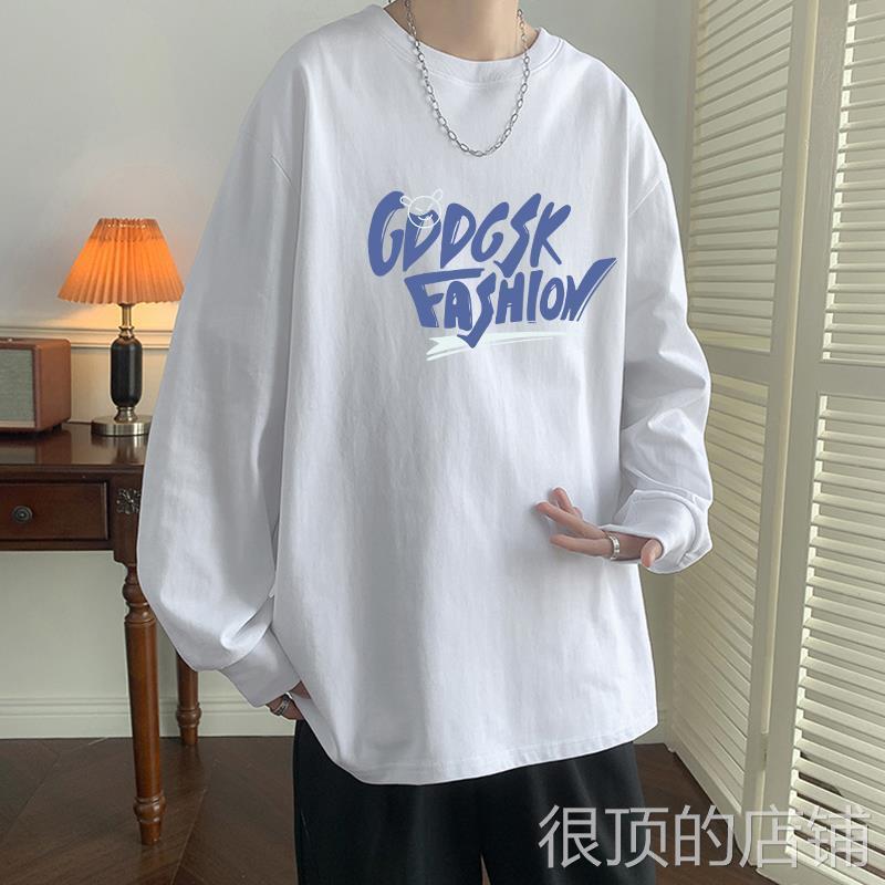 GVT长袖DSH恤男秋季202搭3新款色内上T印花白衣纯棉
