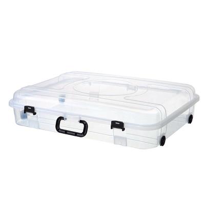 物收纳滑轮床下薄高13储物衣整手提新款床底收纳箱塑料透明扁平超