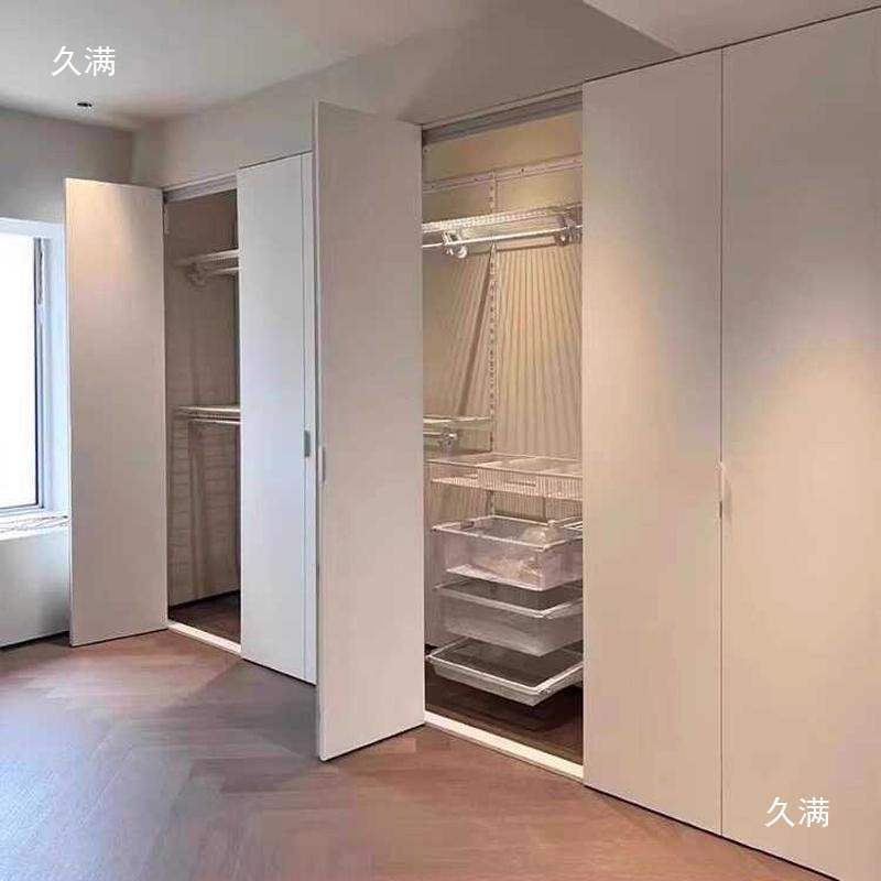 实木衣柜鞋柜推拉折叠门白色