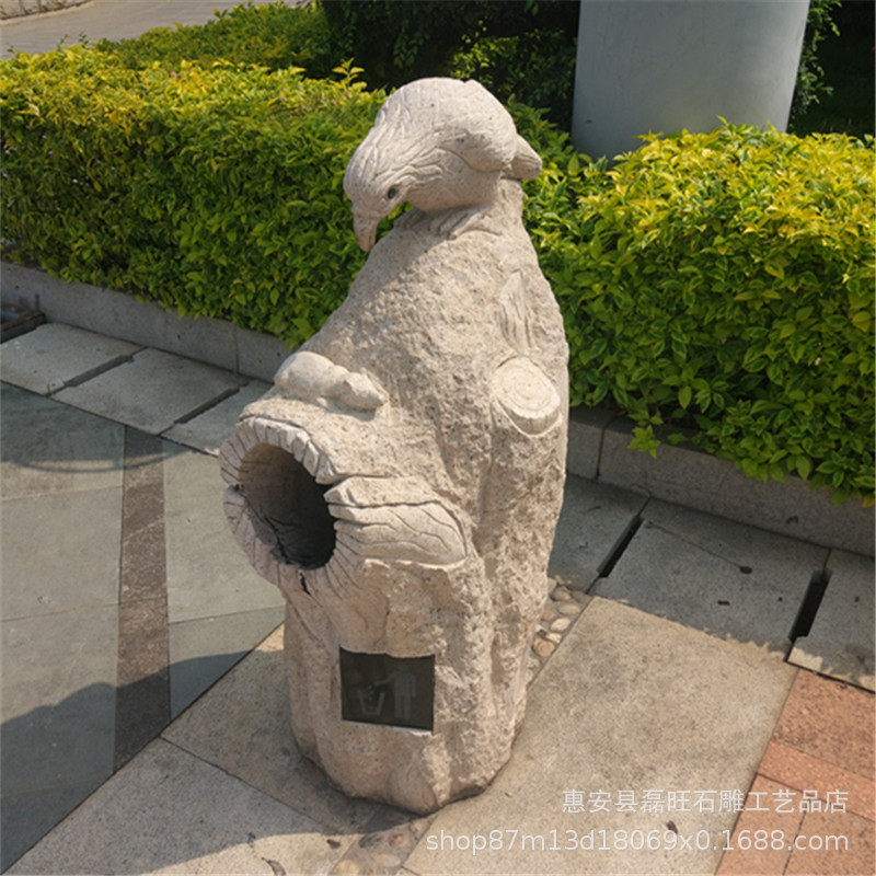 石雕垃圾桶创意可爱动物雕塑户外工艺垃圾箱公园广场城市绿化摆件