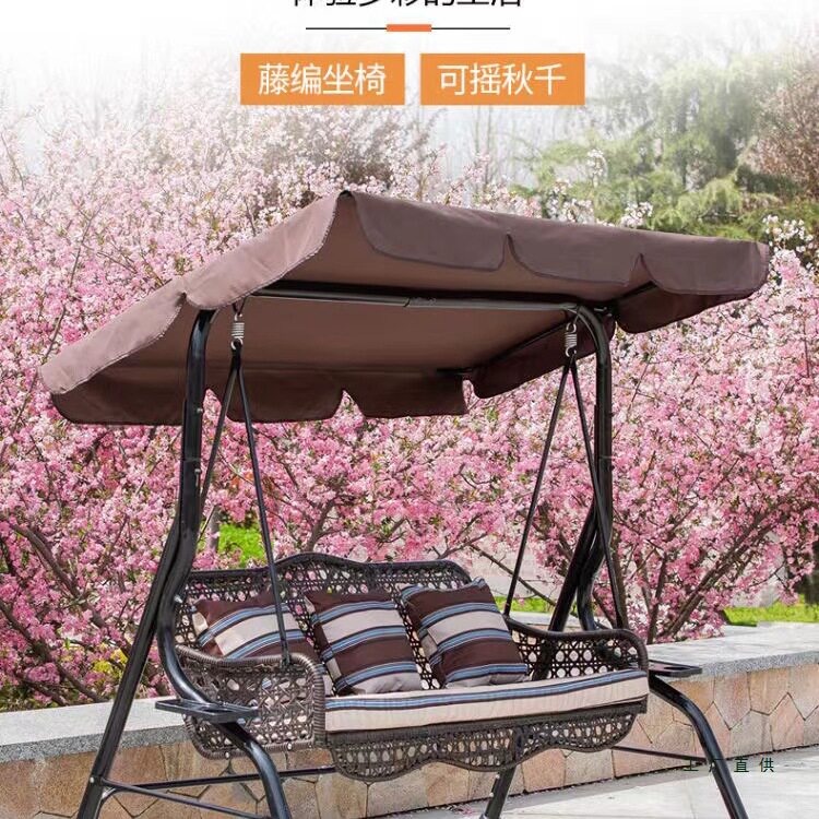 双人铁艺摇椅秋千吊床躺椅阳台室内外庭院吊篮藤椅家用荡秋千吊椅