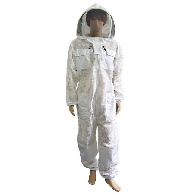 新款外向型透气一体式防蜂服捕蜂采蜜专用衣服防蜂蛰三层网连体服