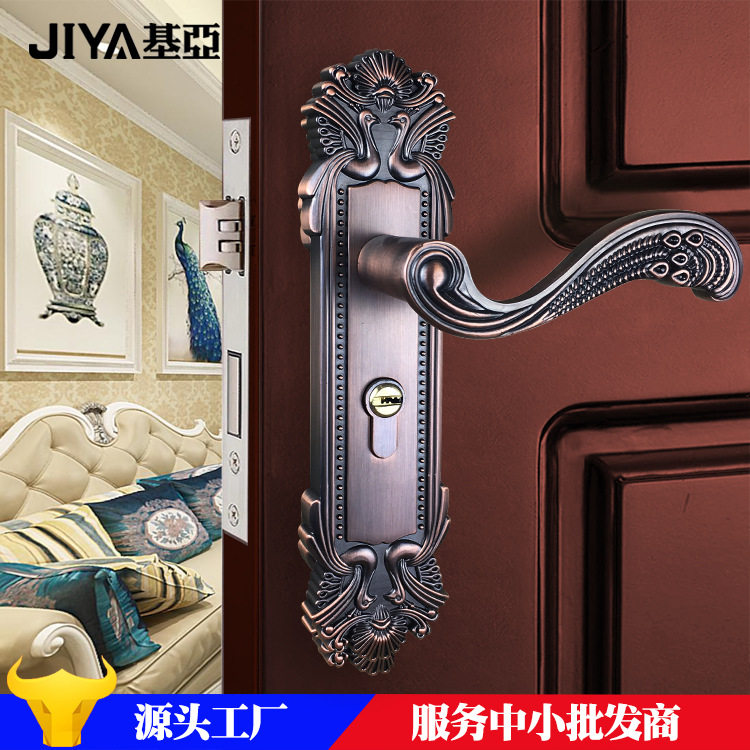 基亚锌合金红古铜静音执手门锁