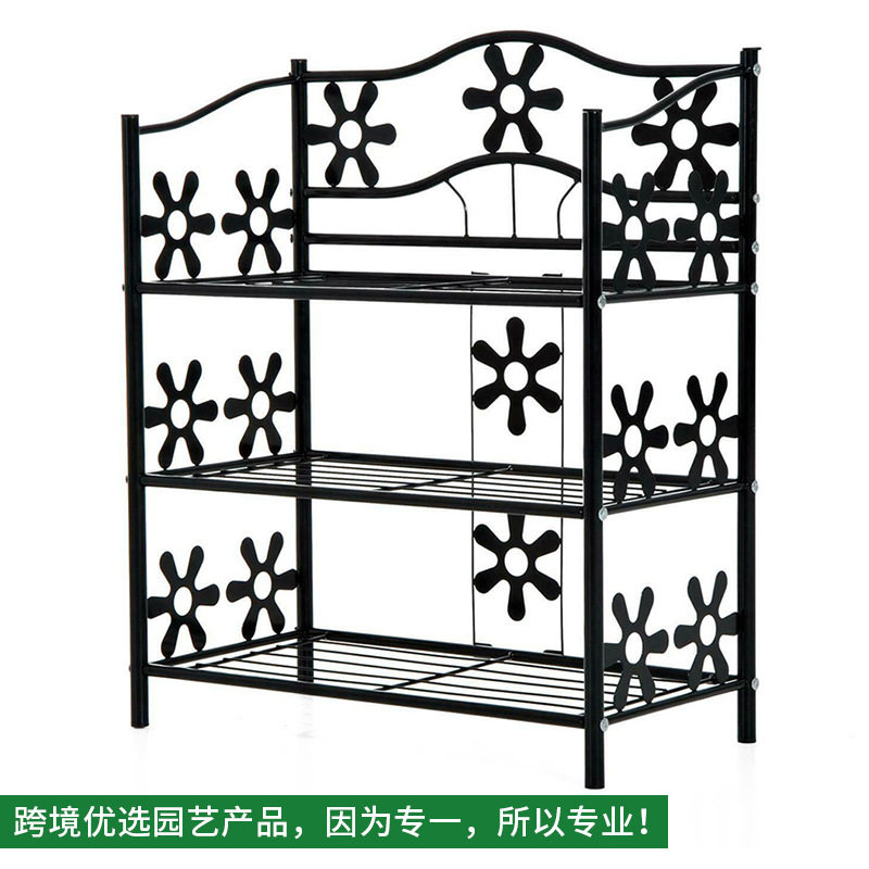现代时尚三层铁艺落地花架