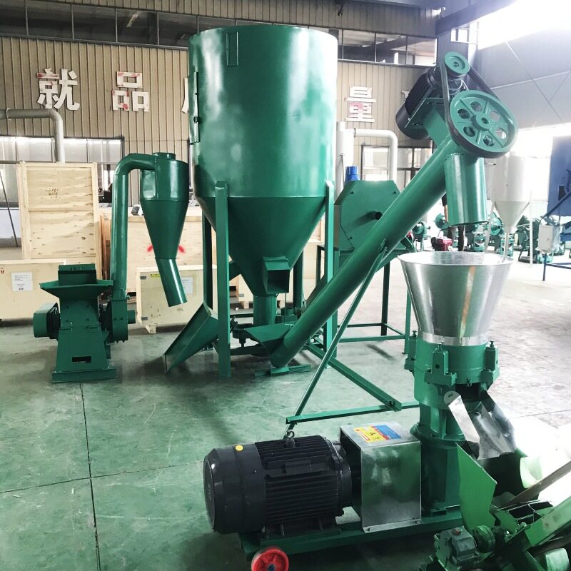 时产500kg饲料颗粒加工生产线干湿两用草粉颗粒机鸽子猫粮颗粒机