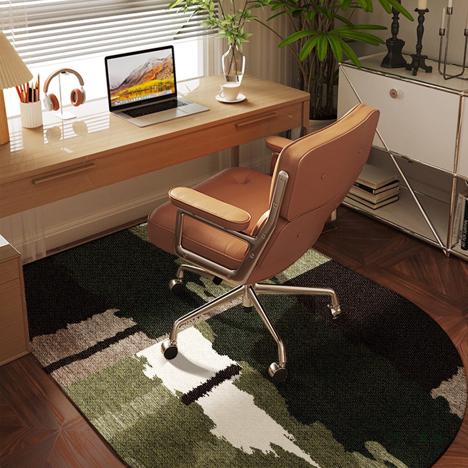 拱形电脑椅地垫2025新款高级感梳妆台椅子脚垫书房电竞椅转椅地毯