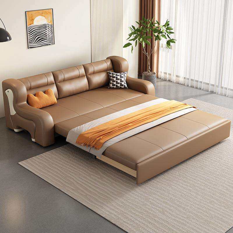 折叠沙发床两用一体双人小户型客厅储物推拉多功能沙发床自带凳子