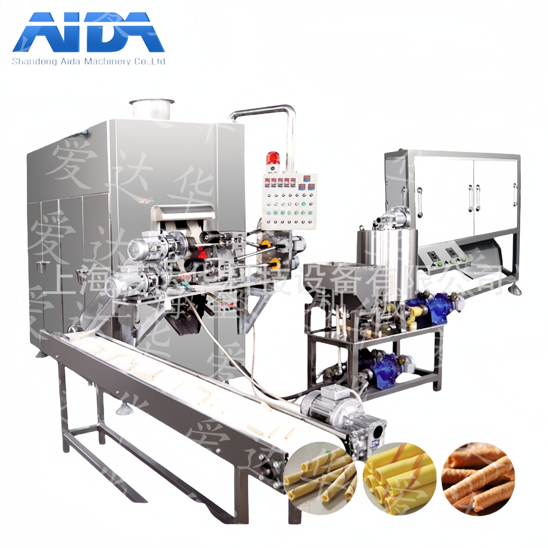 全自动夹心蛋卷机厂家 PLC 控制夹心蛋卷机新型夹心蛋卷机设备ADH