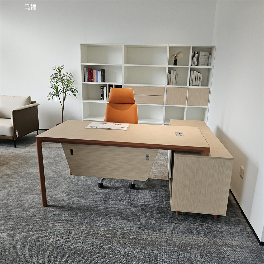 新中式老板桌简约办公桌总裁桌单人办公室家具现代大班台桌椅组合