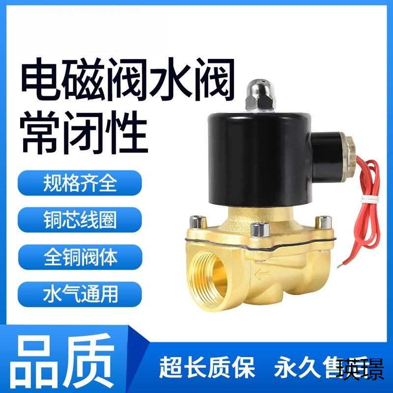 电磁阀水阀阀门电动常闭分分寸水管电子阀控制阀铜