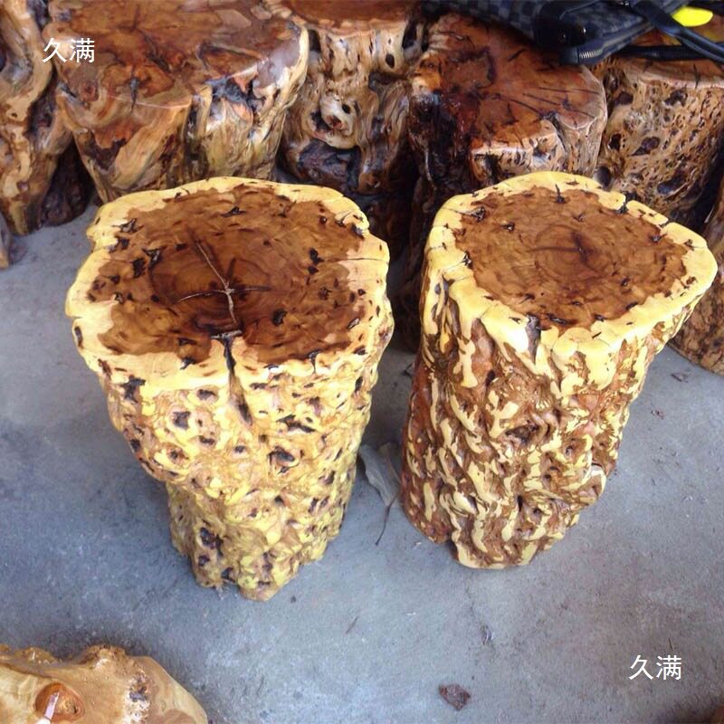 枣木原木树桩根雕凳子茶几支架