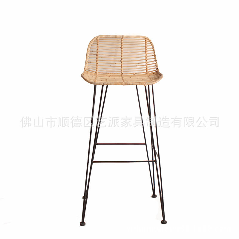 中式藤编高脚餐椅厂家批发