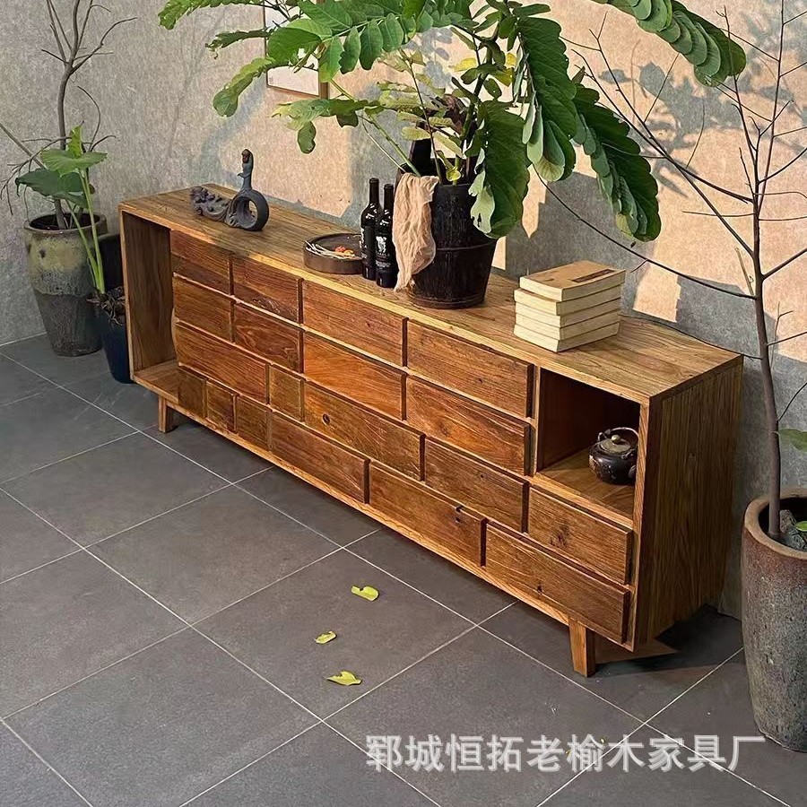 实木斗柜抽屉式收纳柜家用靠墙边柜多格整理柜原木矮柜