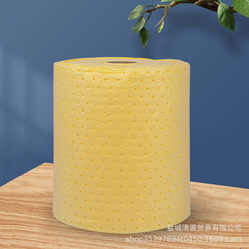 工厂直销黄色吸液棉卷化学吸附卷吸液酸棉压线手撕方便实验室专用