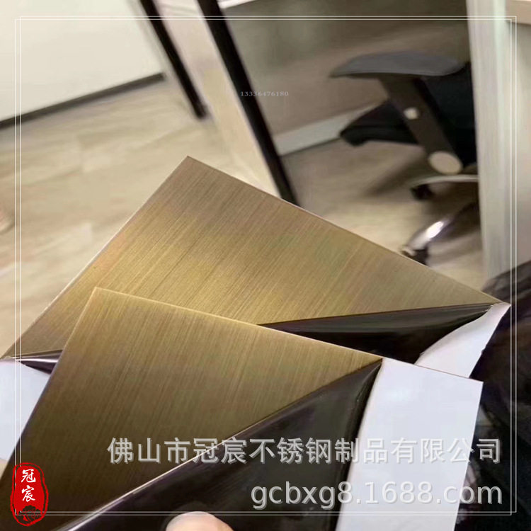 辽宁水镀红古铜拉丝不锈钢板铜门厂用304哑光不锈钢镀铜板