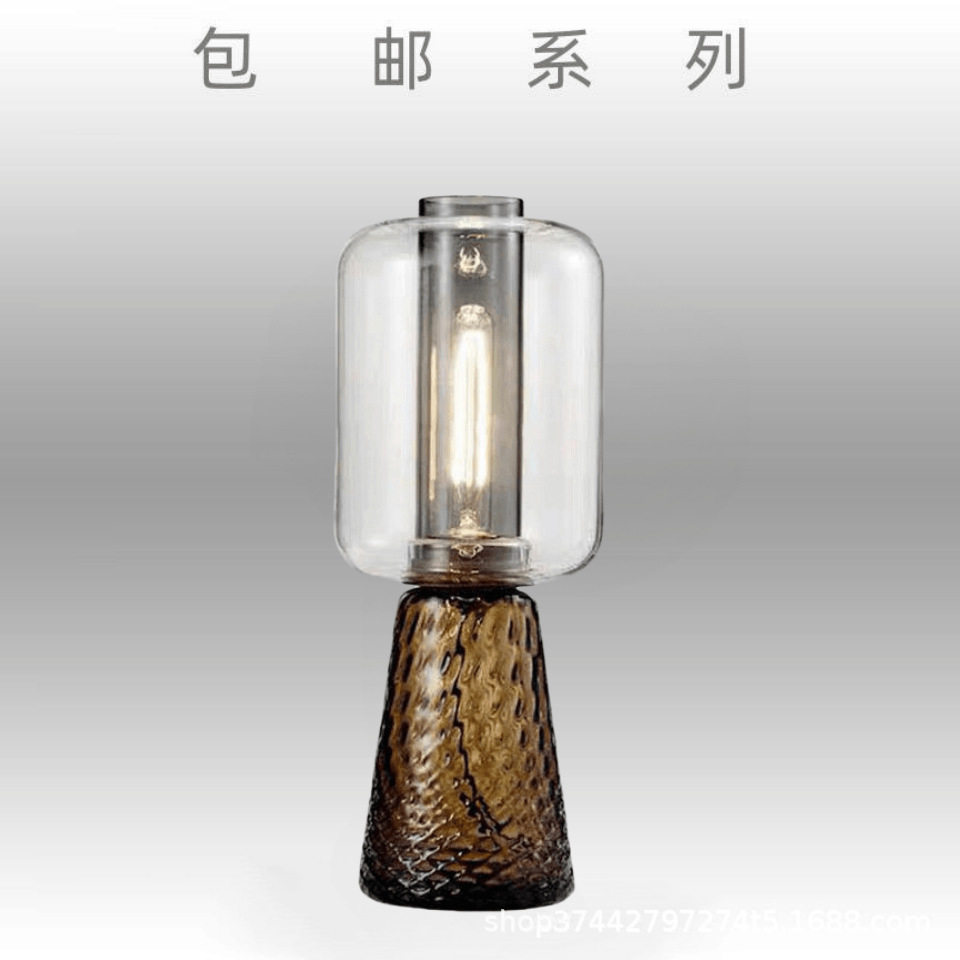 北欧现代简约设计师创意酒店客厅书房书桌卧室床头样板房玻璃台灯