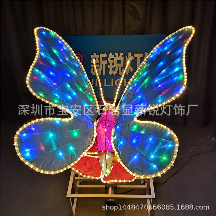 幻彩动态蝴蝶造型灯户外灯光节公园广场庭院亮化LED发光蝴蝶电动