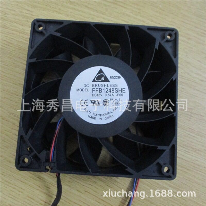 DELTA台达 FFB1248SHE 48V 0.57A 12038 12CM 双滚珠测速散热风扇