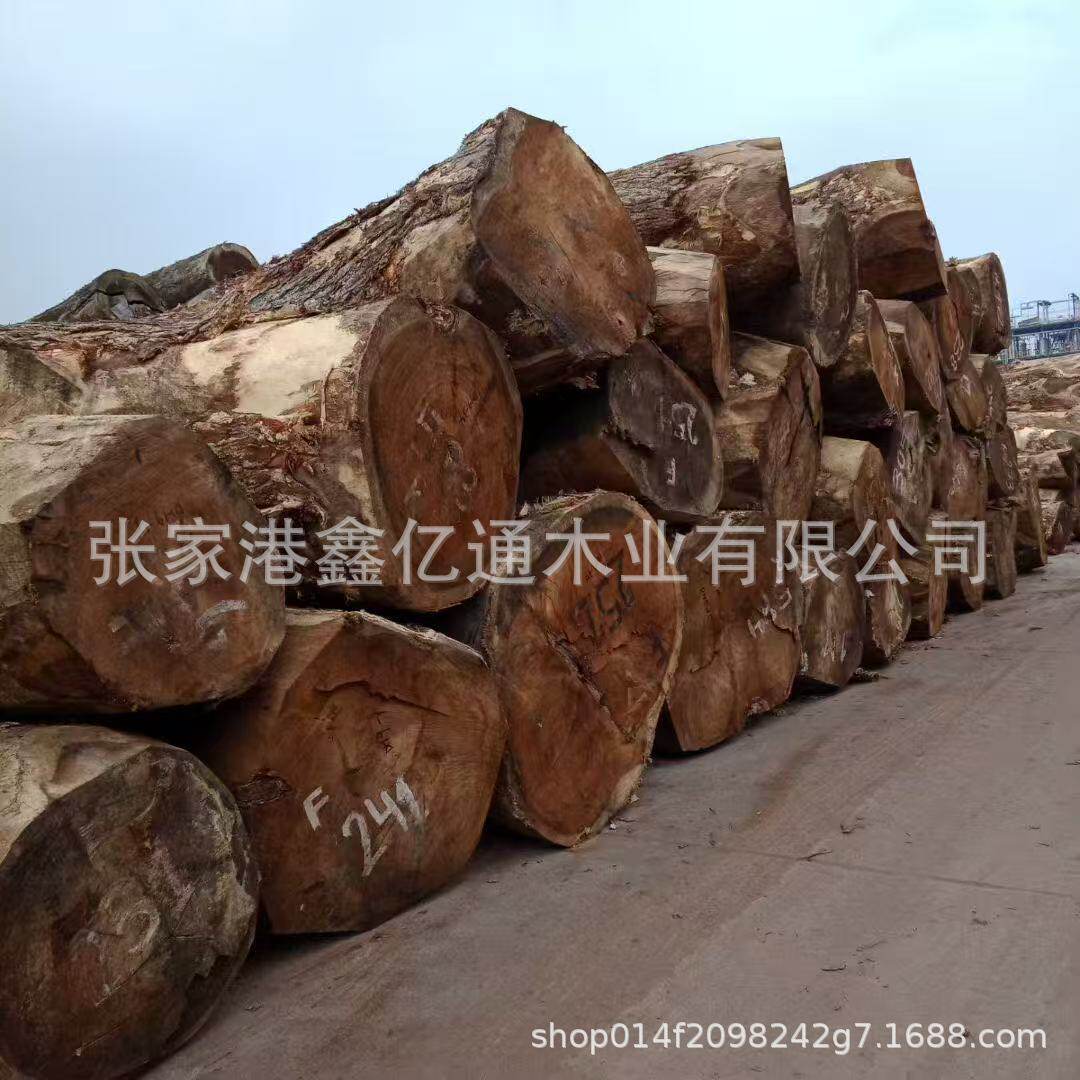 厂家供应琥珀木大板料南美胡桃木原木家具烘干木板材雨树
