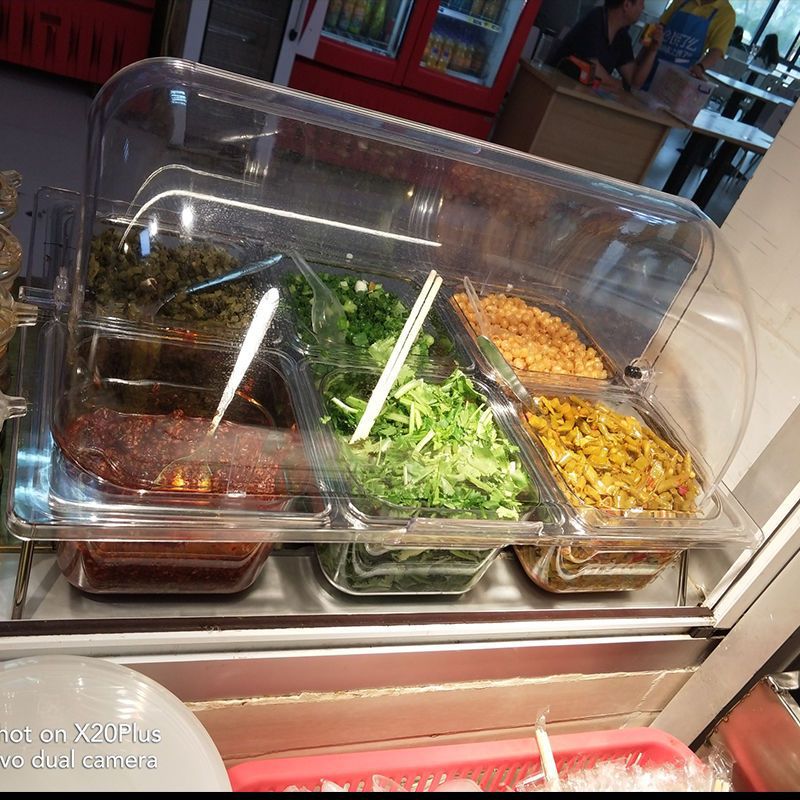 Y0N摆摊透明展示盒餐具多格卤菜咸菜带盖盒子超市保鲜翻盖食品盒