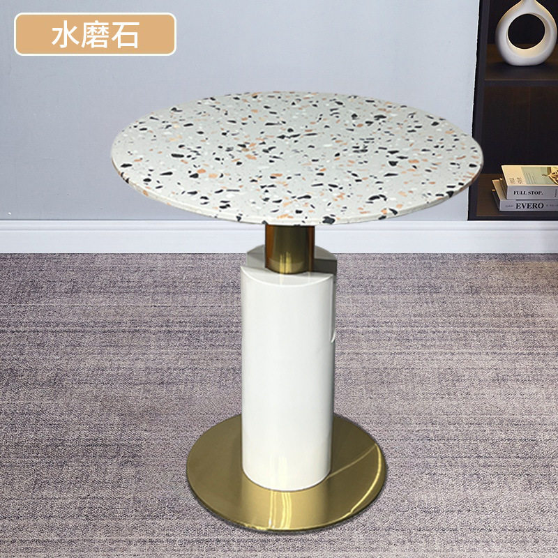 餐厅桌子火锅桌公寓酒店洽谈桌咖啡厅会客烤肉桌圆形餐桌岩板圆桌