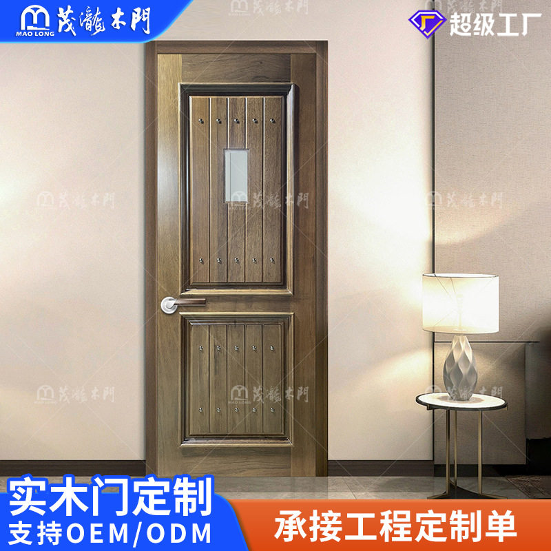 烤漆实木玻璃平开卧室门
