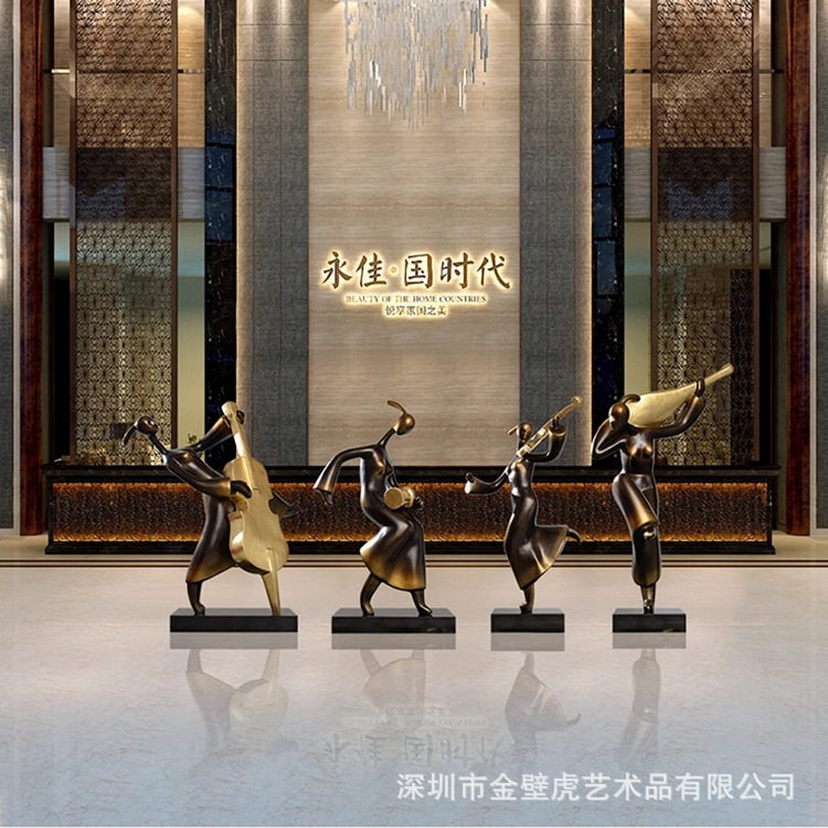 乐器人雕塑玻璃钢系列落地反弹琵琶_小提琴_大提琴_腰鼓经典正版