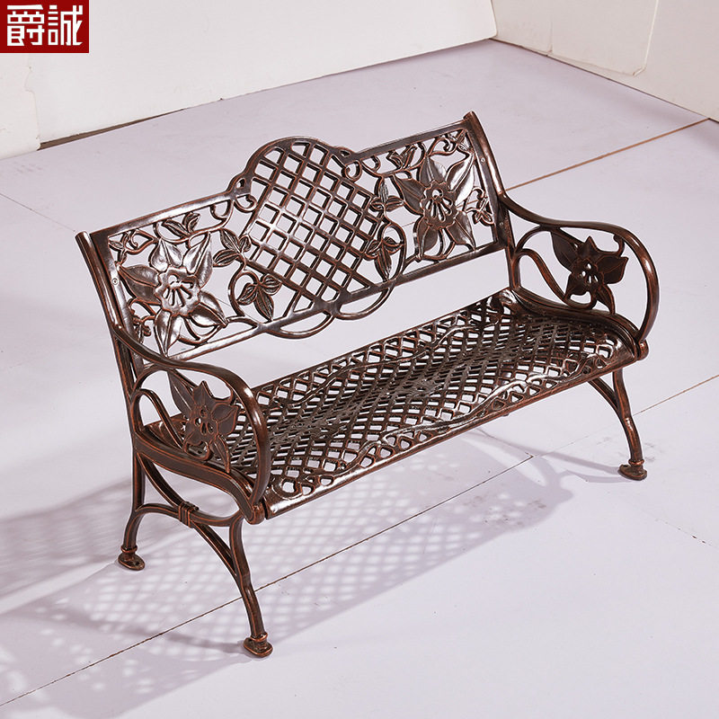 公园椅户外长条椅室外小区花园休闲靠背座椅长凳铸铝防水防晒防锈