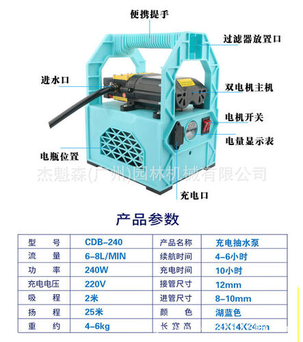 12V充电便携农用自吸泵