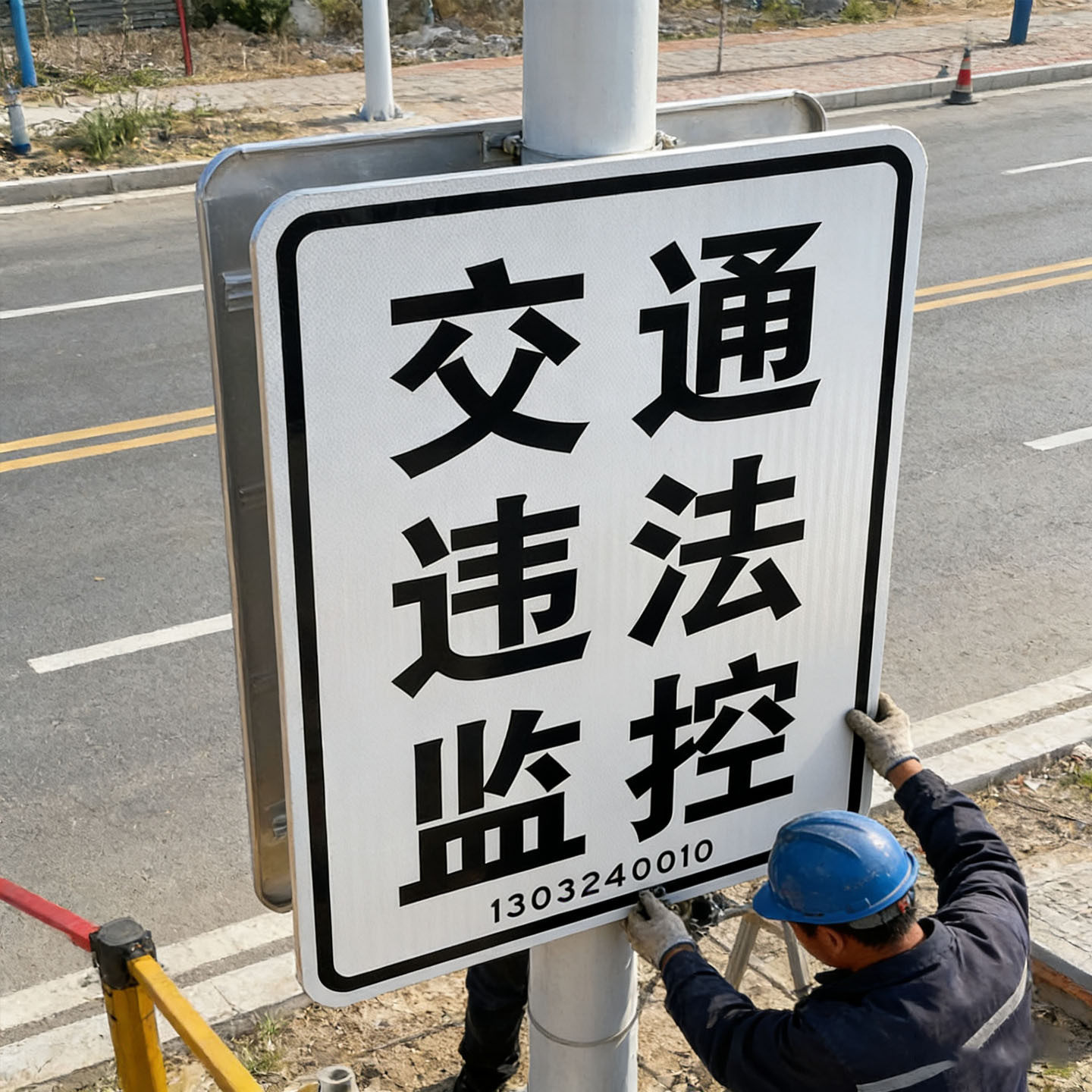 定制交通违法监控标志牌临时复制标识城市道路指示牌铝板提示牌