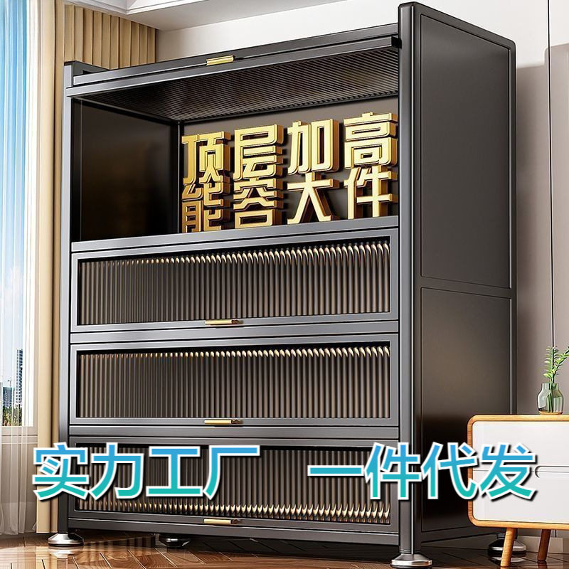 家用厨房厨柜储物柜多层可移动新款落地碗柜带轮厨房橱柜置物货架