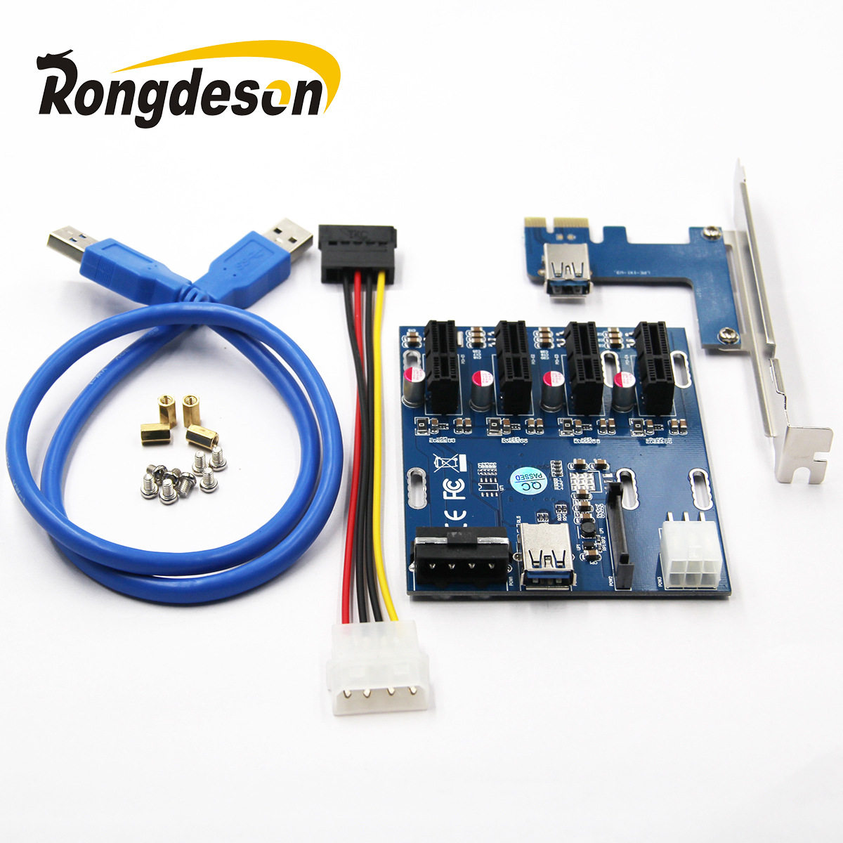 工厂 PCI-E转四个PCI-E 接口转接卡 PCI-e转4个PC-Ie卡槽扩展卡