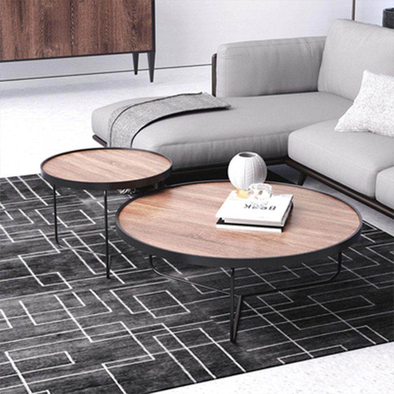 北欧实木大小茶几组合简约现代小户型家用客厅茶几圆形小茶桌实木