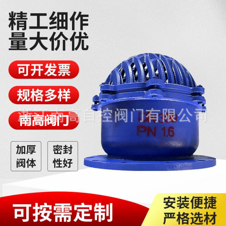 法兰底阀 H42X-25C 大口径 吸水阀 单向阀 水泵底阀南高生产