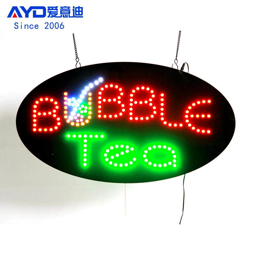 LED灯箱广告牌橱窗店铺营业灯牌LEDBUBBLETEASIGN48x24cm