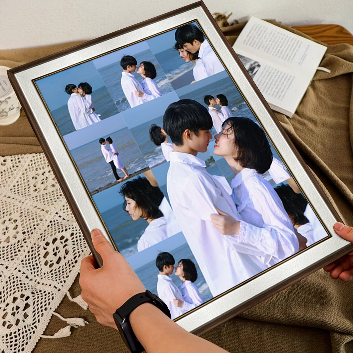 diy相框结婚婚纱照相框挂墙