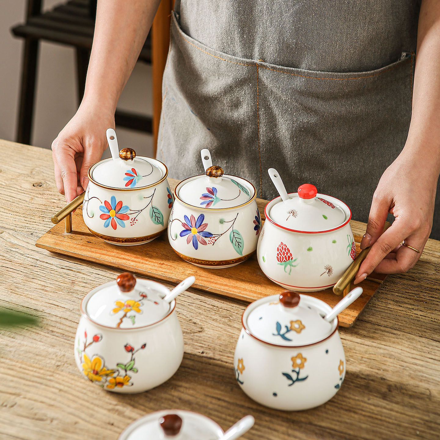 猪油罐家用耐高温陶瓷油瓷罐带勺辣椒油罐厨房盐罐子调味瓶调料盒,厨房/烹饪用具,调味瓶罐/调料研磨器,淘宝优惠券,粉丝福利购,淘宝优惠卷